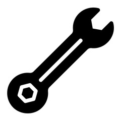 adjustable wrench glyph icon