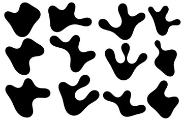 Organic abstract random shapes of blob using three outline for template design element or background design. Blob, black outline, simple line, aesthetic line, melted shapes, blob outline set vector