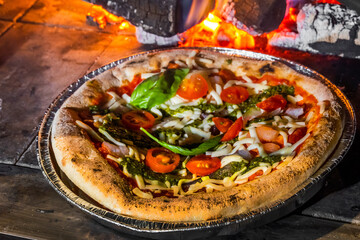 ミックスピザ　Italian delicious food mixture pizza