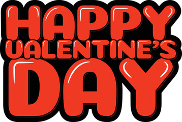 Happy Valentine's Day lettering vector illustration