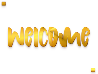 Welcome Text in Transparent PNG Bold Typography Glowing Golden Text