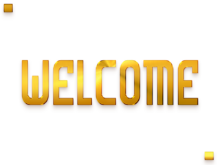 Welcome Text in Transparent PNG Bold TypographyGlowing Golden Text
