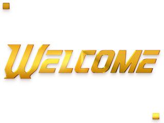 Welcome Text in Transparent PNG Bold Alphabetical Glowing Golden Text