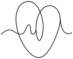 heart line art doodle hand drawn illustration 