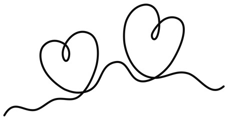 heart line art doodle hand drawn illustration 