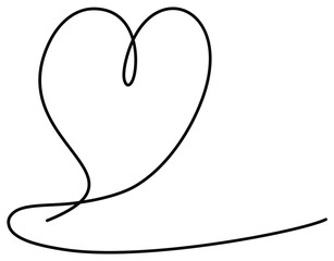 heart line art doodle hand drawn illustration 