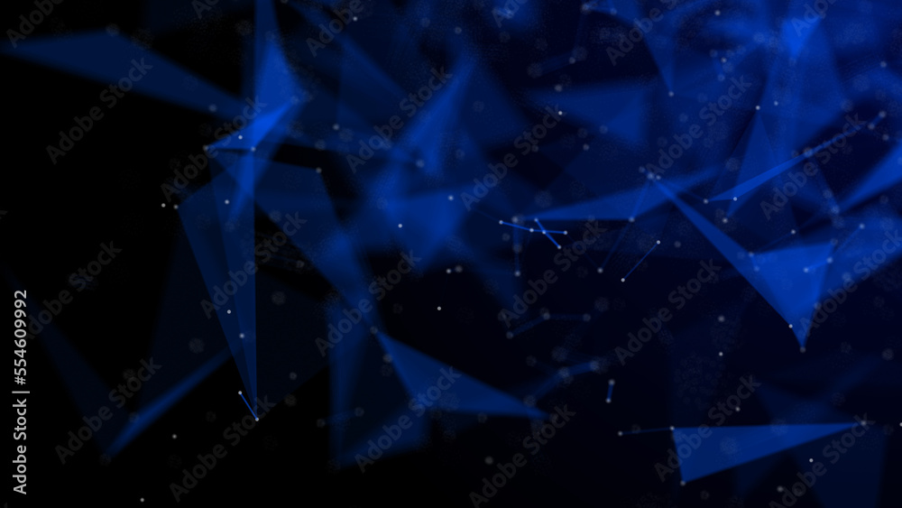 Poster abstract plexus blue geometry background. digital technology network connection concept. 3d rendered
