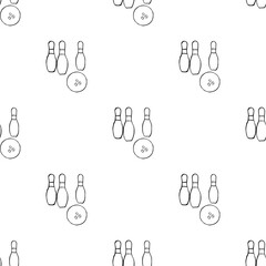 Fototapeta premium Bowling Hand Drawn Doodle Icon Seamless Pattern M_2212001