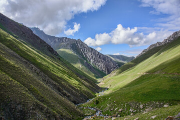 Views along the superb alpine Keskenkija Trek, Jyrgalan, Kyrgyzstan