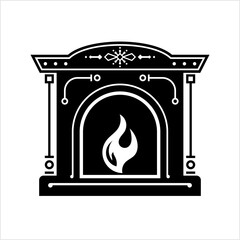 Fireplace Icon, Hearth Icon, Room Heating