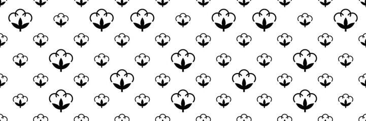 Fototapeta na wymiar Cotton Flower Icon Seamless Pattern Y_2109001
