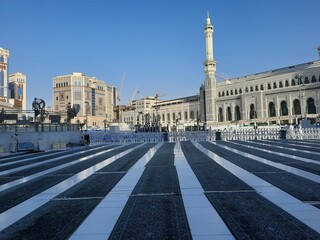 Beautiful outside view of Masjid Al Haram, Mecca, Saudi Arabia. 