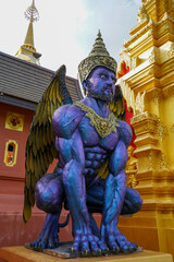 Thailand sorcerer who protect Big pagoda in Wat Pra That Doi Pra Chan temple in Lampang Thailand