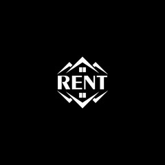 Rent house logo icon isolated on dark background