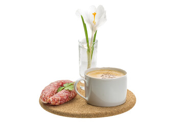 Spring breakfast with crocus