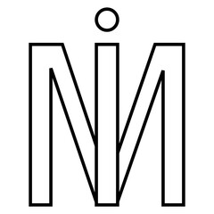 Logo sign im mi icon, nft interlaced letters i m