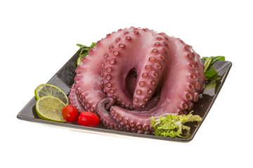 Large boiled octopus
