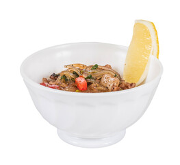 Asian spicy seafood noodle