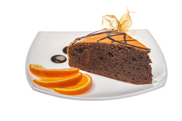 Slice of chocolate cake