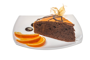 Slice of chocolate cake