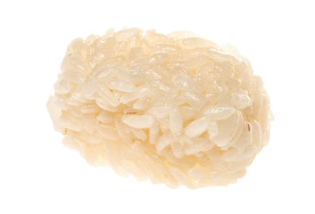 The boiled Chinese rice  on a white background