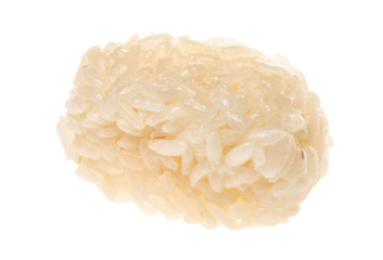 The boiled Chinese rice  on a white background