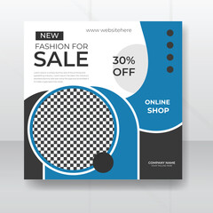 Vector fashion social media post design template for your agency
