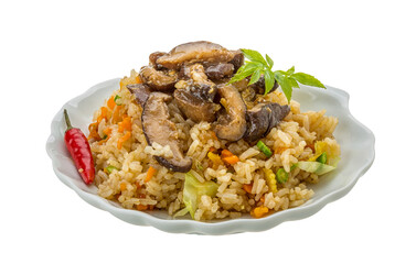 Fried rice with mushrooms