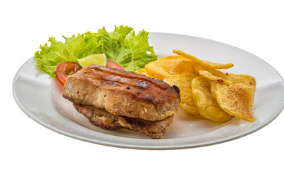 Grilled pork with potato