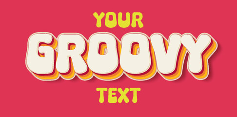 Your Groovy Typography hand drawn lettering motivational, inspirational, positive quote; groovy retro wavy stacked text typography vector design isolated on white background. Phrase for t shirt, card.
