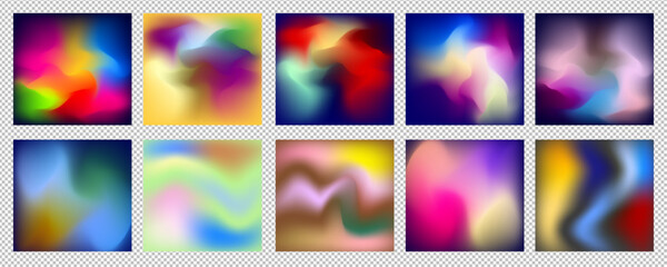 Modern vector template for brochures, leaflets, flyer, covers, catalogs. Abstract fluid vector trendy fluid color backgrounds set. Colorful liquid graphic composition illustration