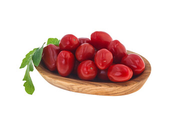 Red cherry tomatoes in the bowl