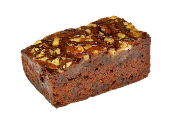 chocolate cake with whiped cream isolated