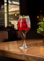 Blackcurrant cocktail with mint