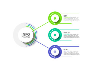 Vector design circular infographic business with 3 step
