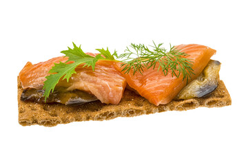 Toast with salmon