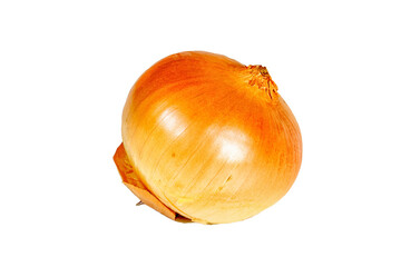 Ripe onion on a white background