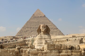 Fototapeta na wymiar Sphinx at Giza Plateau, Cairo, Egypt 