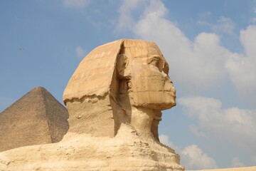 Fototapeta na wymiar Sphinx at Giza Plateau, Cairo, Egypt 
