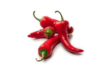 Wall murals Hot chili peppers Red hot chili pepper isolated on a white background.
