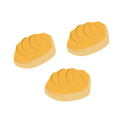 Gyoza Japanese fried dumplings with stuffing separately on a white background