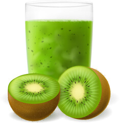 Naklejka na ściany i meble Kiwifruit juice glass