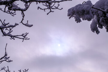Scenic view of snow-covered mountains against sky