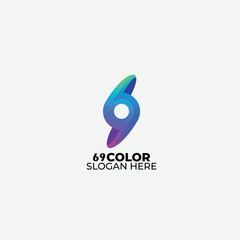 logo 69 design gradient colorful