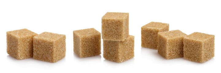 Delicious brown sugar collection, isolated on white background