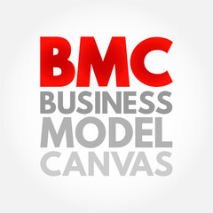 BMC Business Model Canvas - strategic management template used for developing new business models and documenting existing ones, acronym text concept background