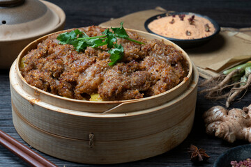 Traditional Chinese food, steamed mutton with flour