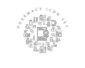 Vector pharmacy icon set 