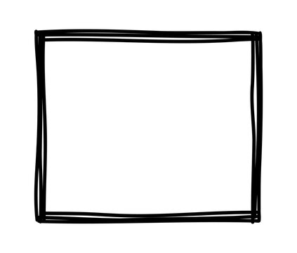 Doodle picture frame. Hand drawn vintage sketchy shape. Vector collection