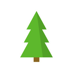 Christmas tree flat icon set. Xmas cartoon craft collection. Vector new year winter holiday desing element